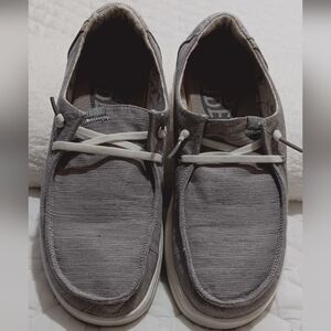 Hey Dude Women’s Wendy Linen - Lunar Rock Light Gray Size 7